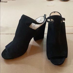 Black Suede Block Heels